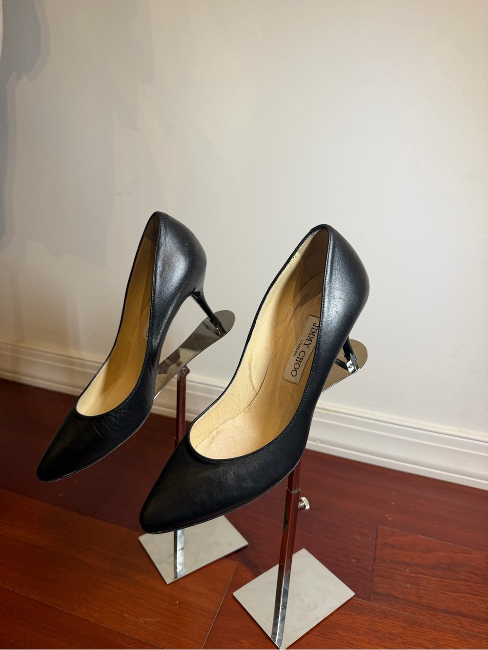 Jimmy Choo Black Leather Pumps - Size 39